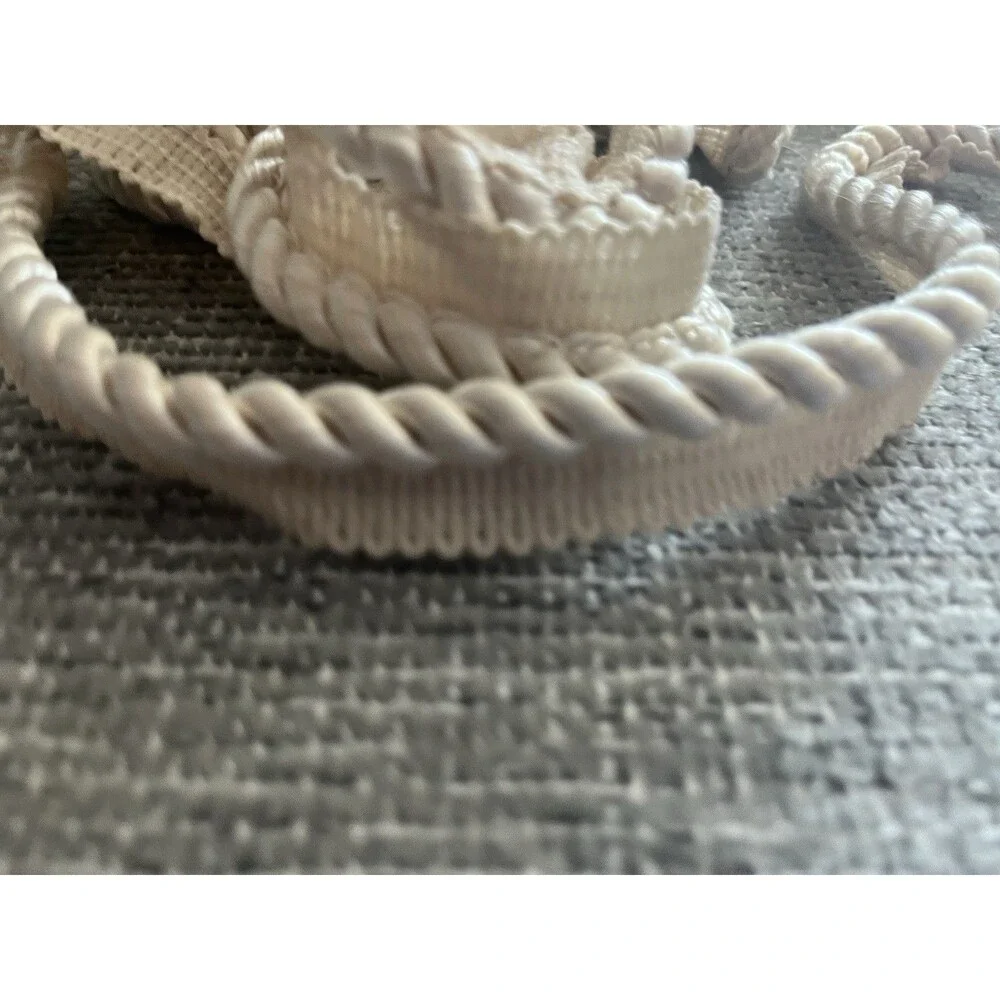 Cream Braided Textile Rope Cord Trim Lot 3 yards 33” (140”). Sewing, crafts, etc